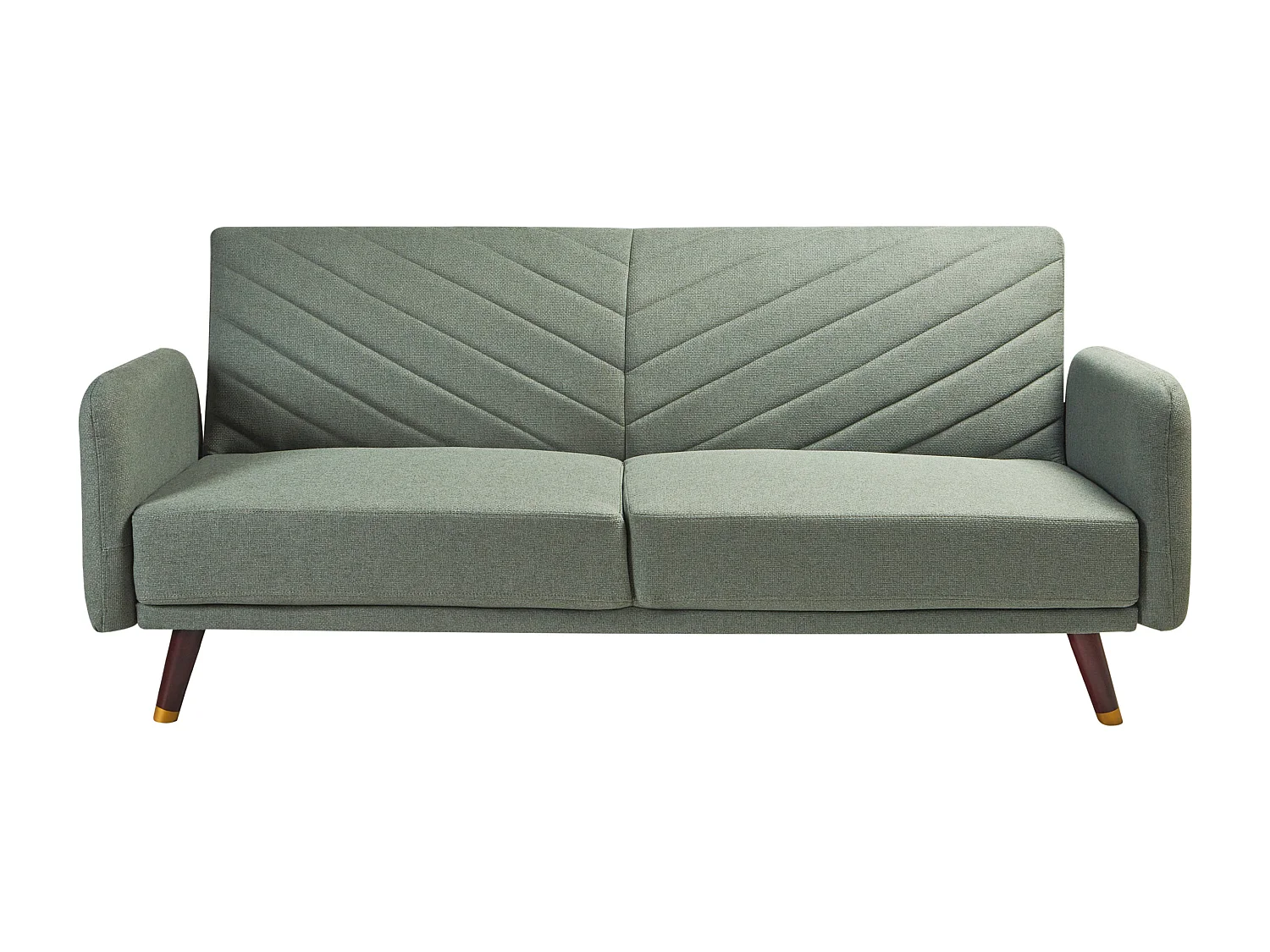 Sofa rozkładana SENJA Len syntetyczny Jasnozielony dla 3 osób