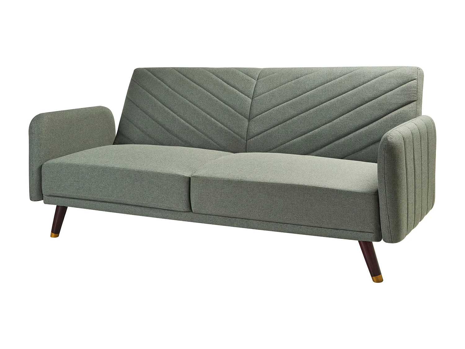 Sofa rozkładana SENJA Len syntetyczny Jasnozielony dla 3 osób