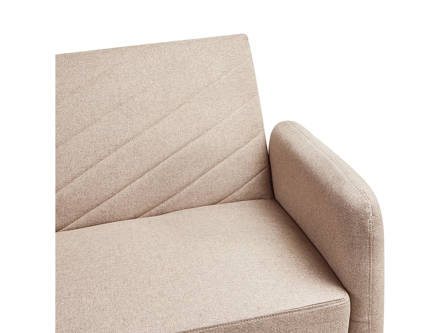 3-Sitzer Sofa klappbar Kunstleinen hellbraun gesteppt Schlafsofa Retro Senja