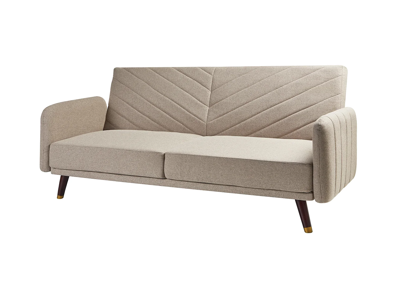 Slaapbank SENJA Kunstlinnen Lichtbruin 3-zitter