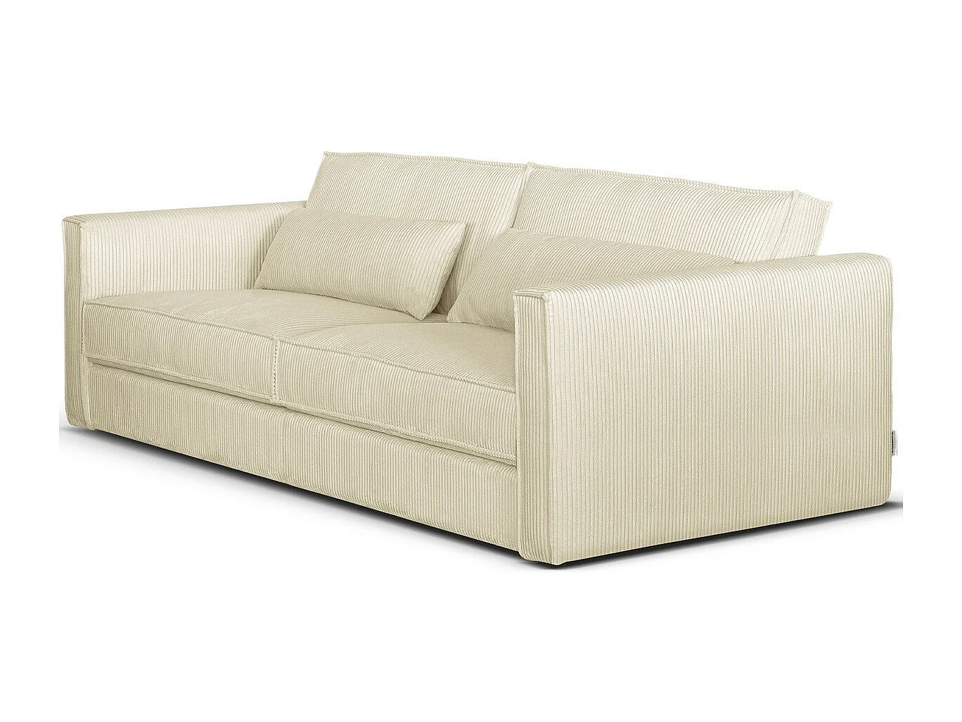 Canapé 3 places en velours côtelé beige - Oria