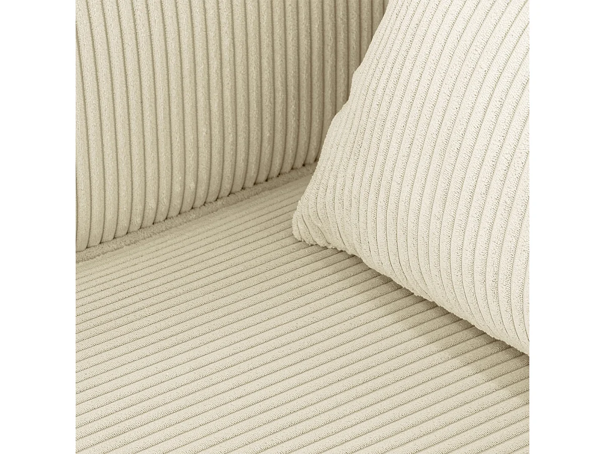 Canapé 3 places en velours côtelé beige - Oria