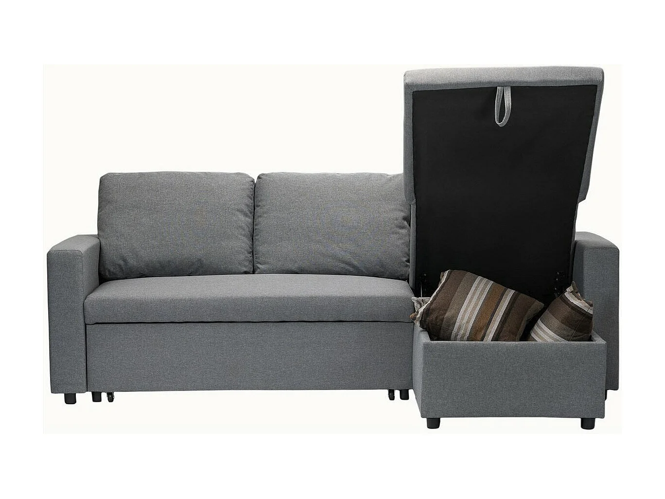 Sofá-cama reversível "Kimberland" - 3 lugares - Cinza elegante e prático