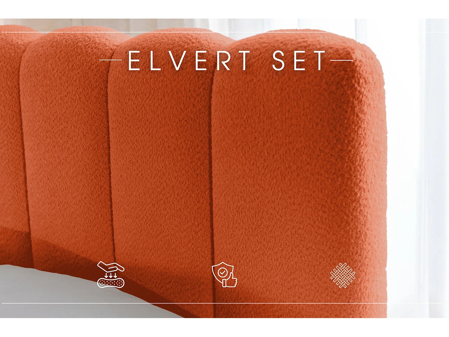 POLSTERBETT mit Nachttische Elvert Set 120x200 cm, Kupfer