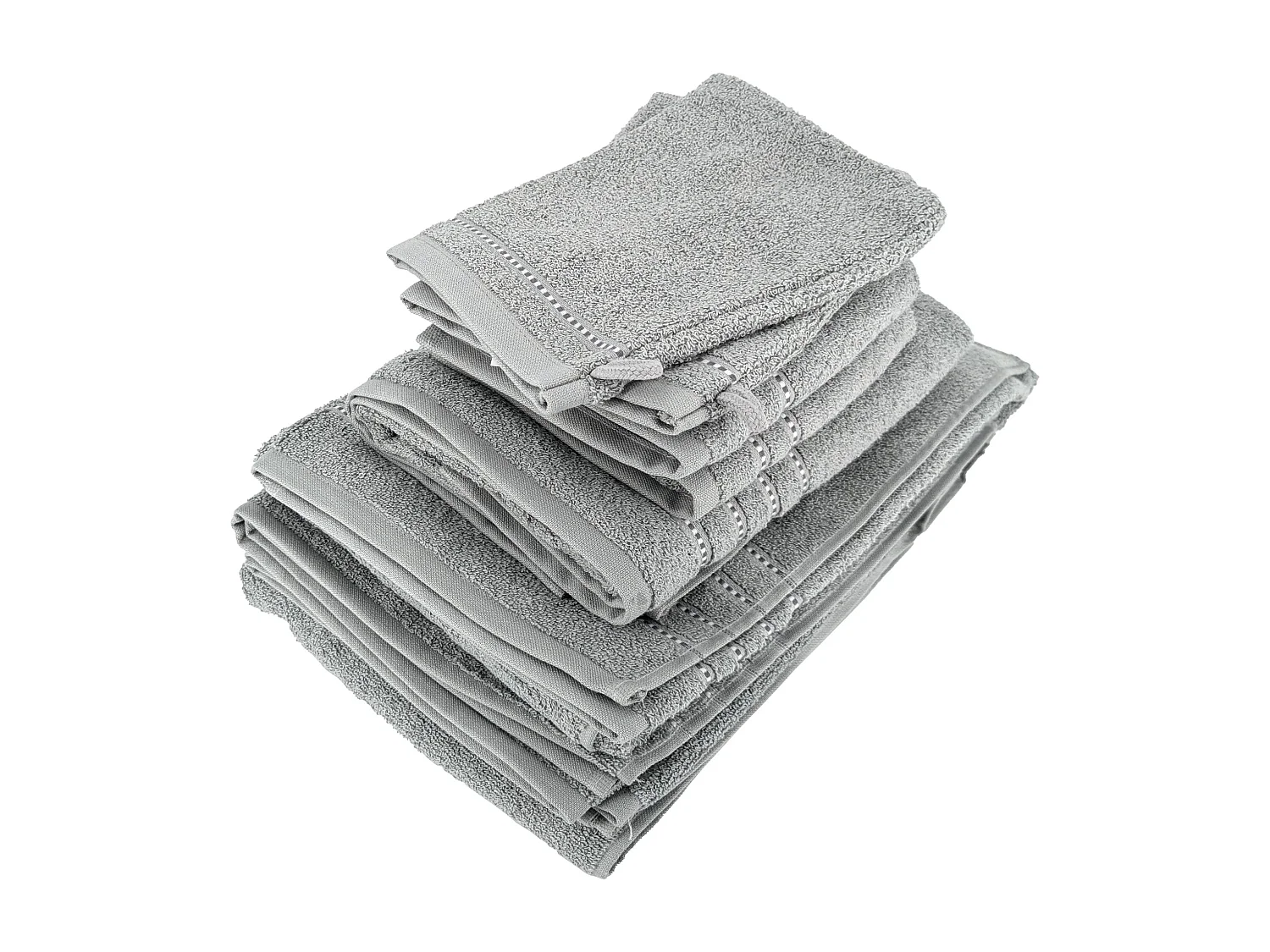 Parure de bain 6 pièces coton 500 g/m² CHARM gris Argent