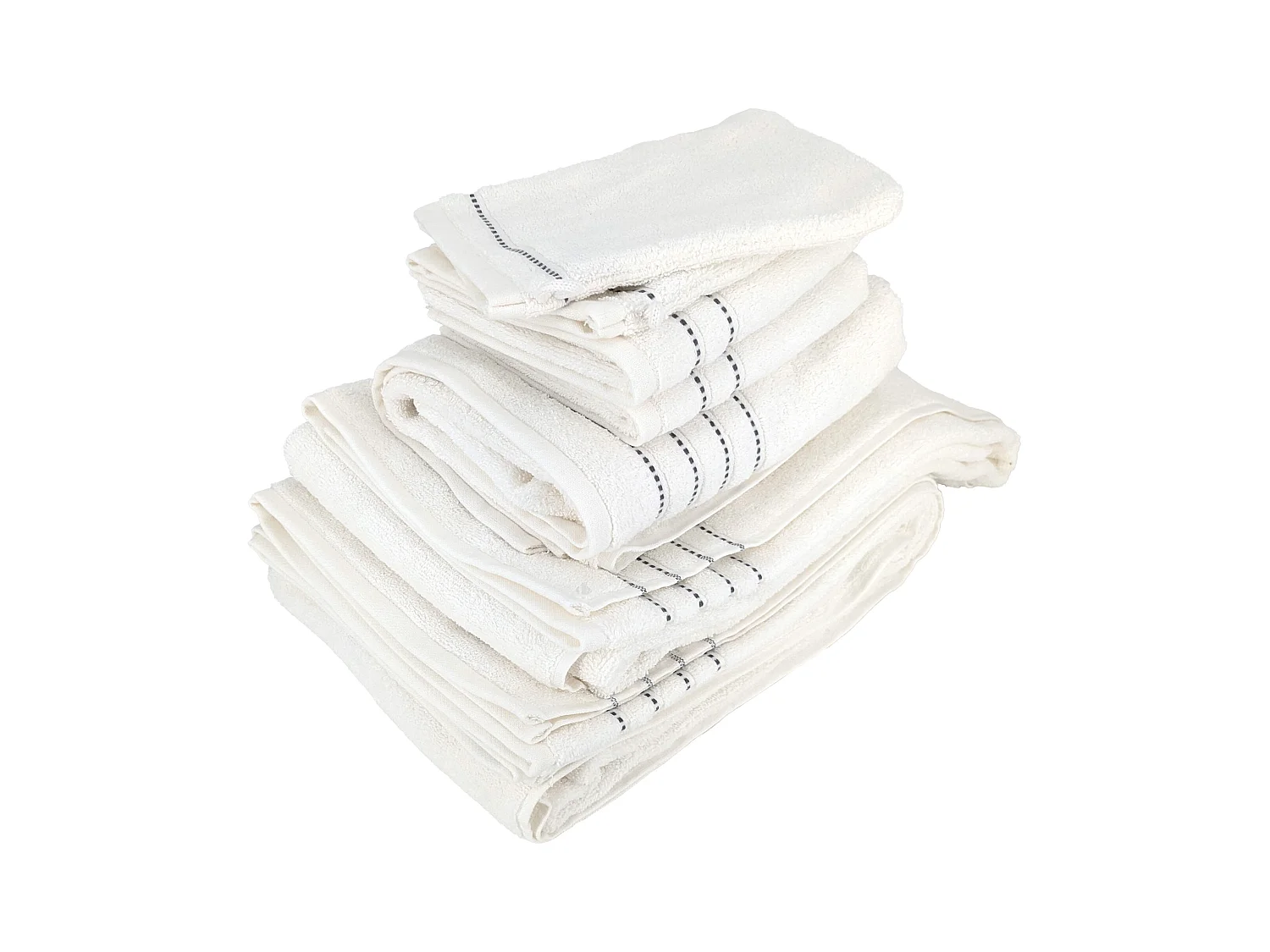 Parure de bain 6 pièces coton 500 g/m² CHARM Blanc