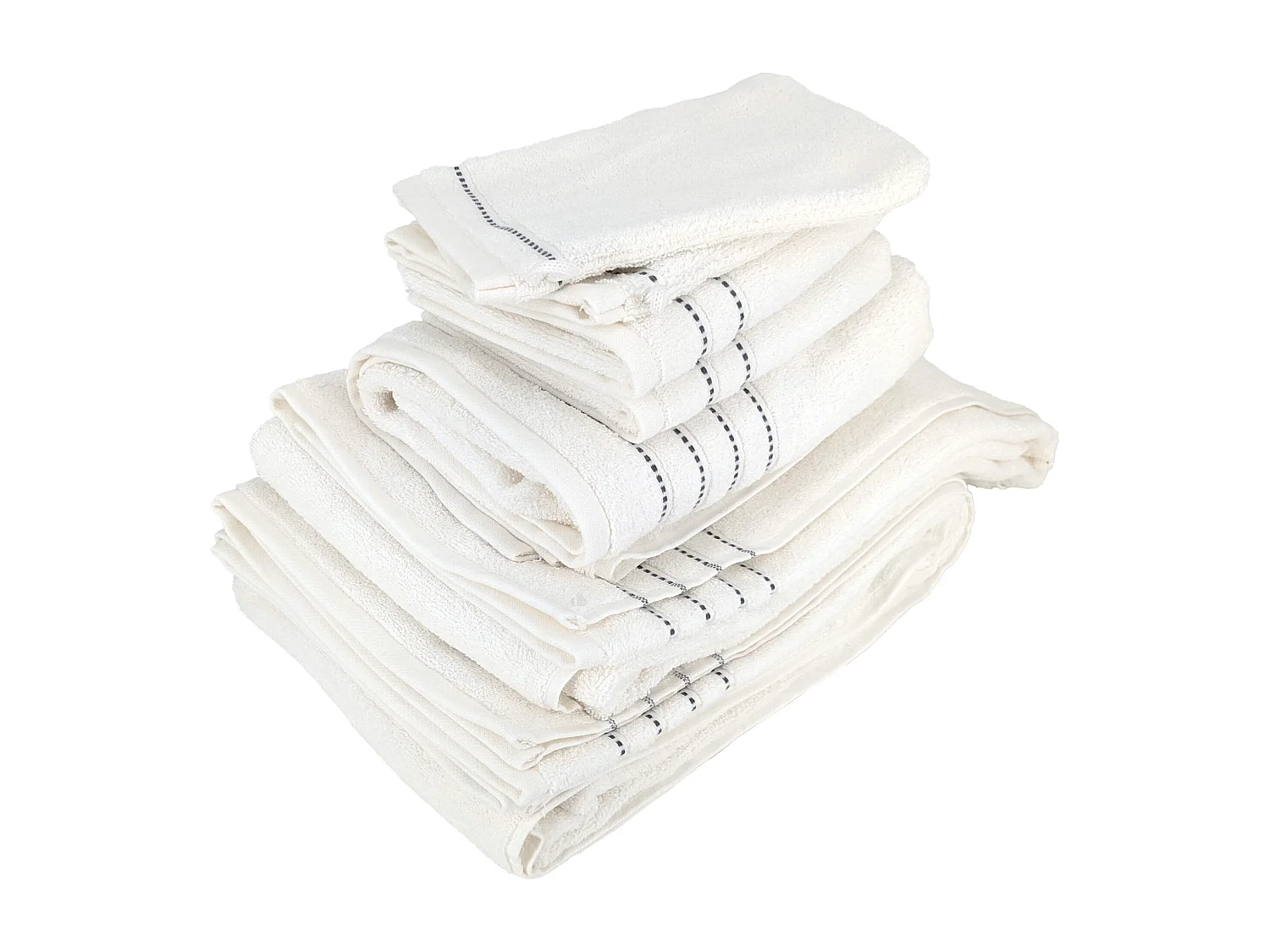 Parure de bain 6 pièces coton 500 g/m² CHARM Blanc