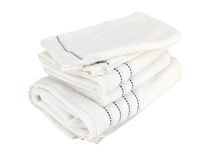 Parure de bain 4 pièces coton 500 g/m² CHARM Blanc