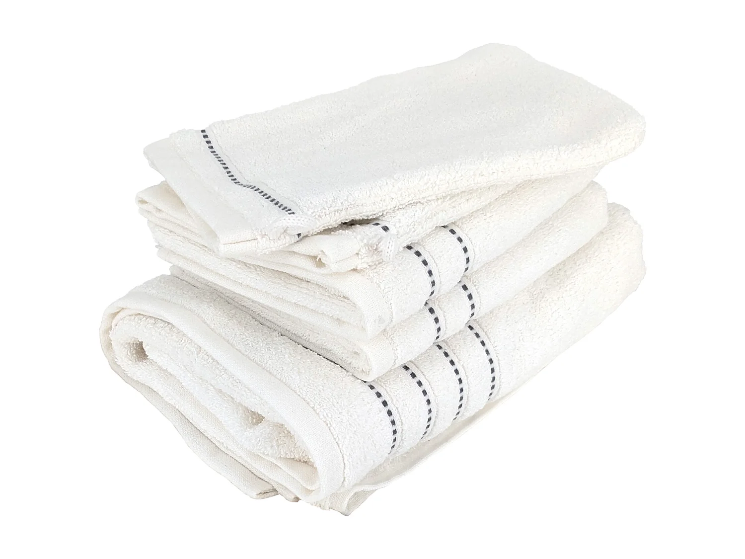 Parure de bain 4 pièces coton 500 g/m² CHARM Blanc