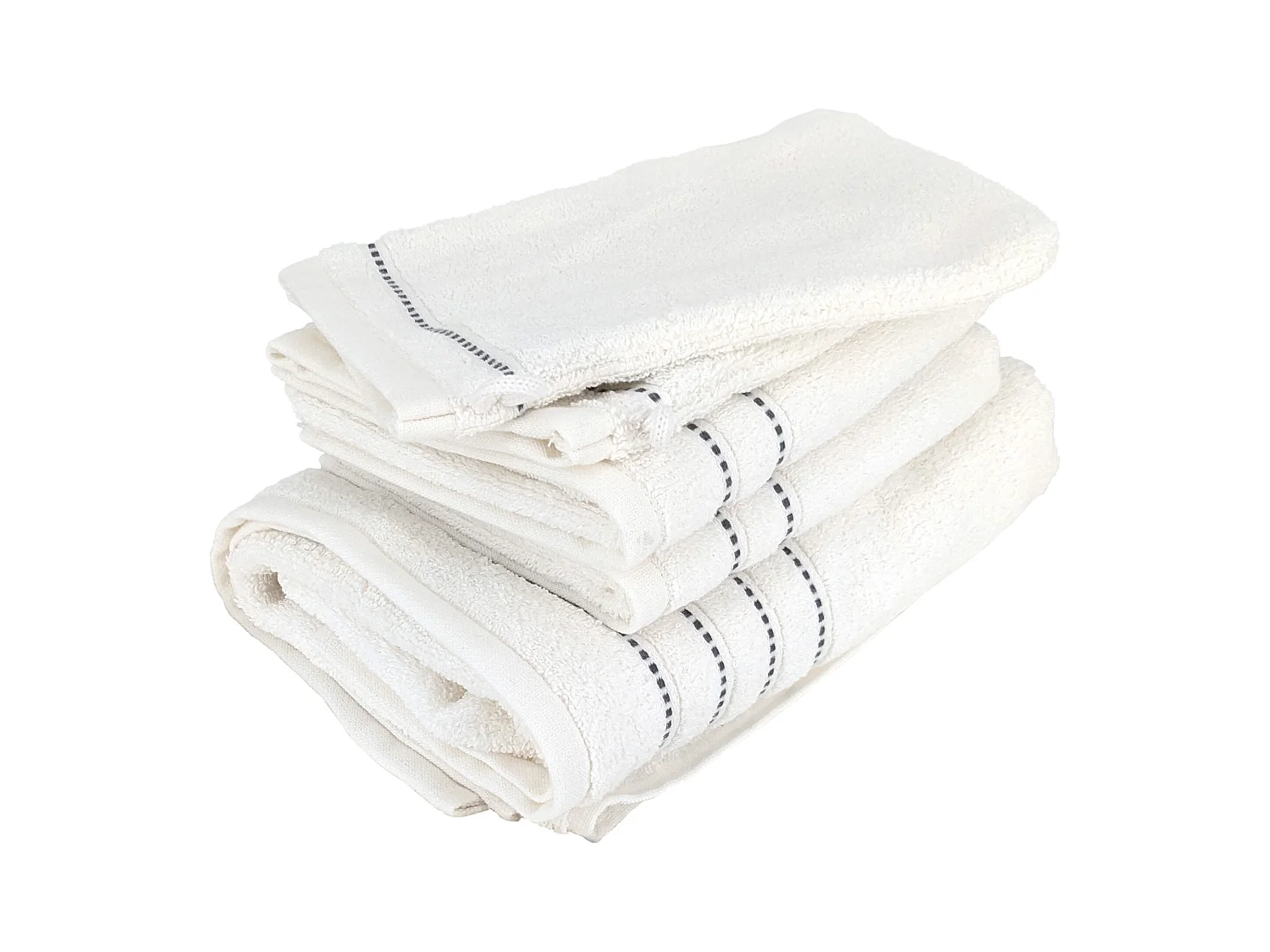 Parure de bain 4 pièces coton 500 g/m² CHARM Blanc