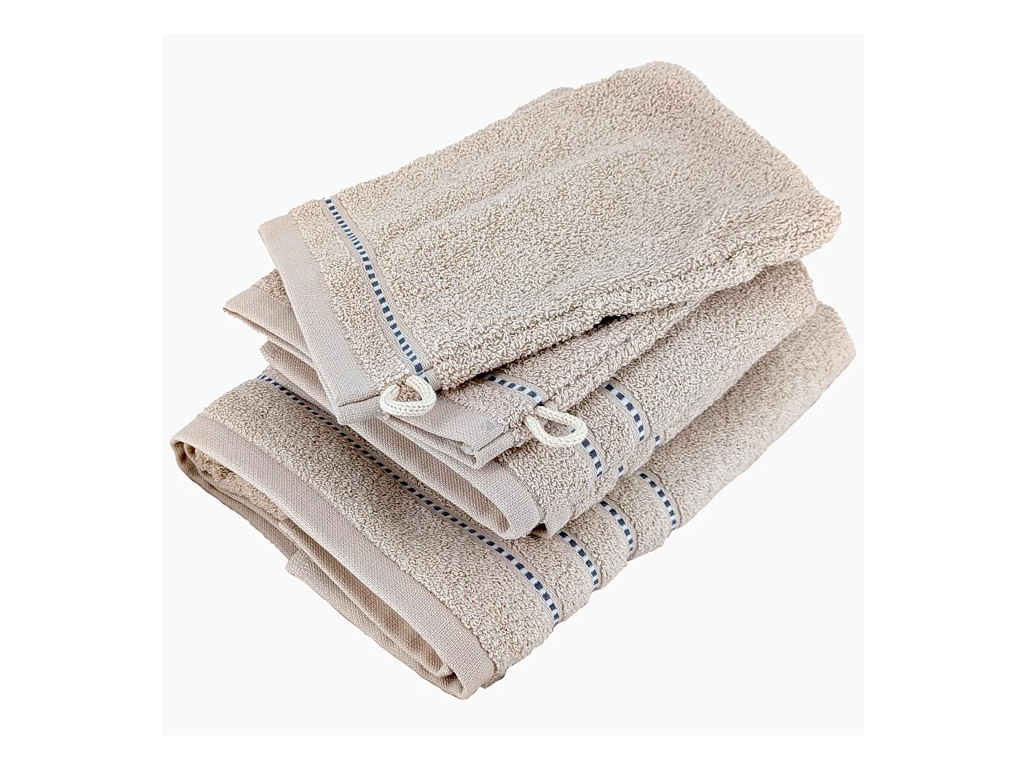 Parure de bain 4 pièces coton 500 g/m² CHARM Ivoire