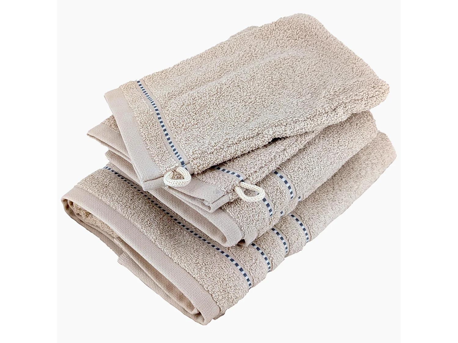 Parure de bain 4 pièces coton 500 g/m² CHARM Ivoire