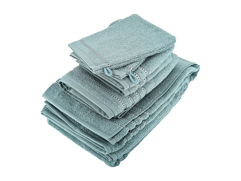 Parure de bain par 6 coton 500 g/m² CHARM bleu Olympique