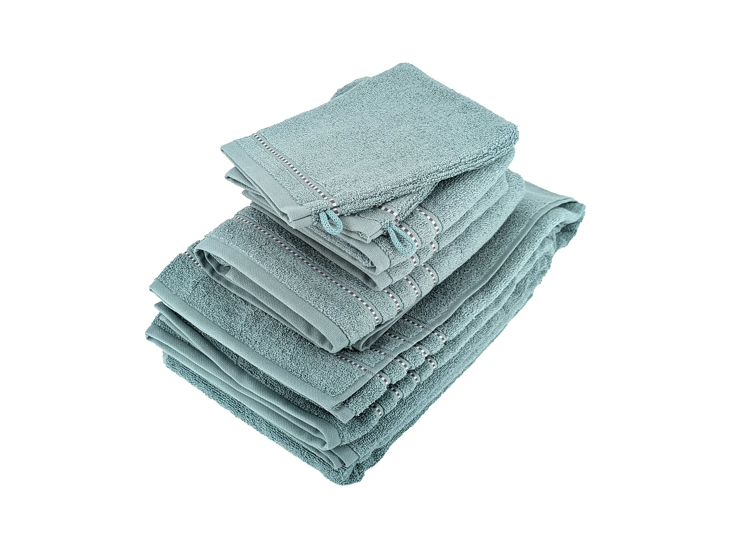 Parure de bain par 6 coton 500 g/m² CHARM bleu Olympique