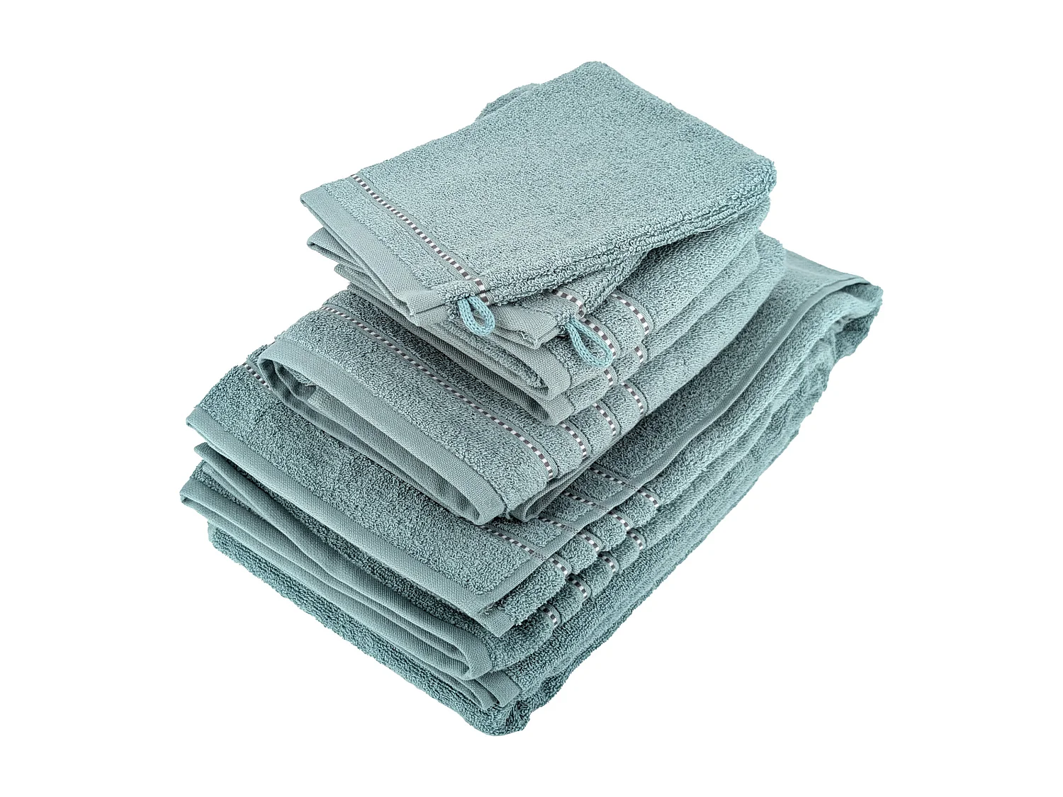 Parure de bain par 6 coton 500 g/m² CHARM bleu Olympique