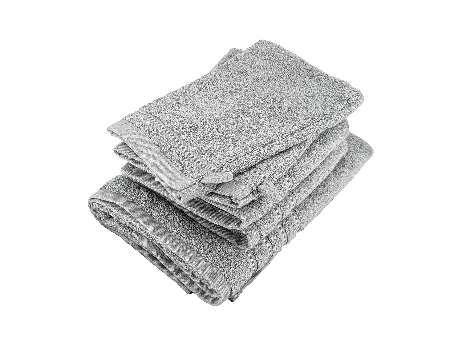 Parure de bain par 4 coton 500 g/m² CHARM gris Argent