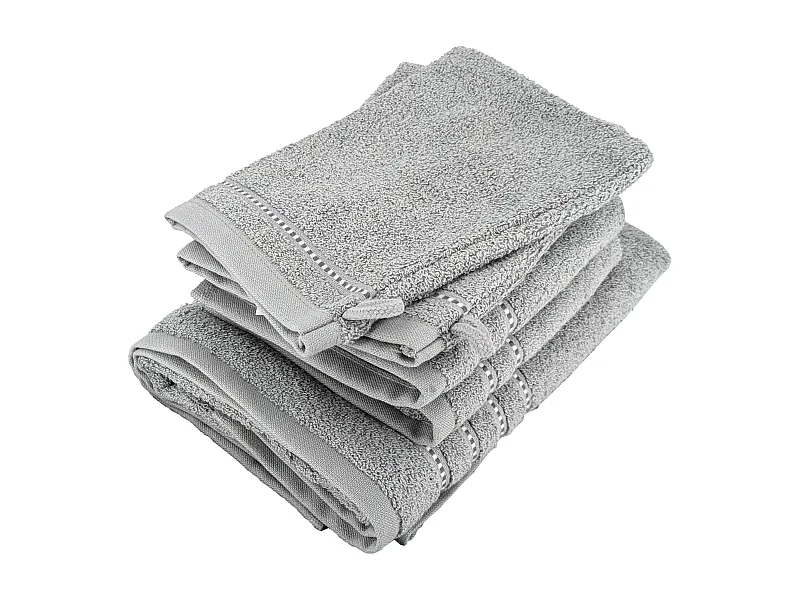 Parure de bain par 4 coton 500 g/m² CHARM gris Argent
