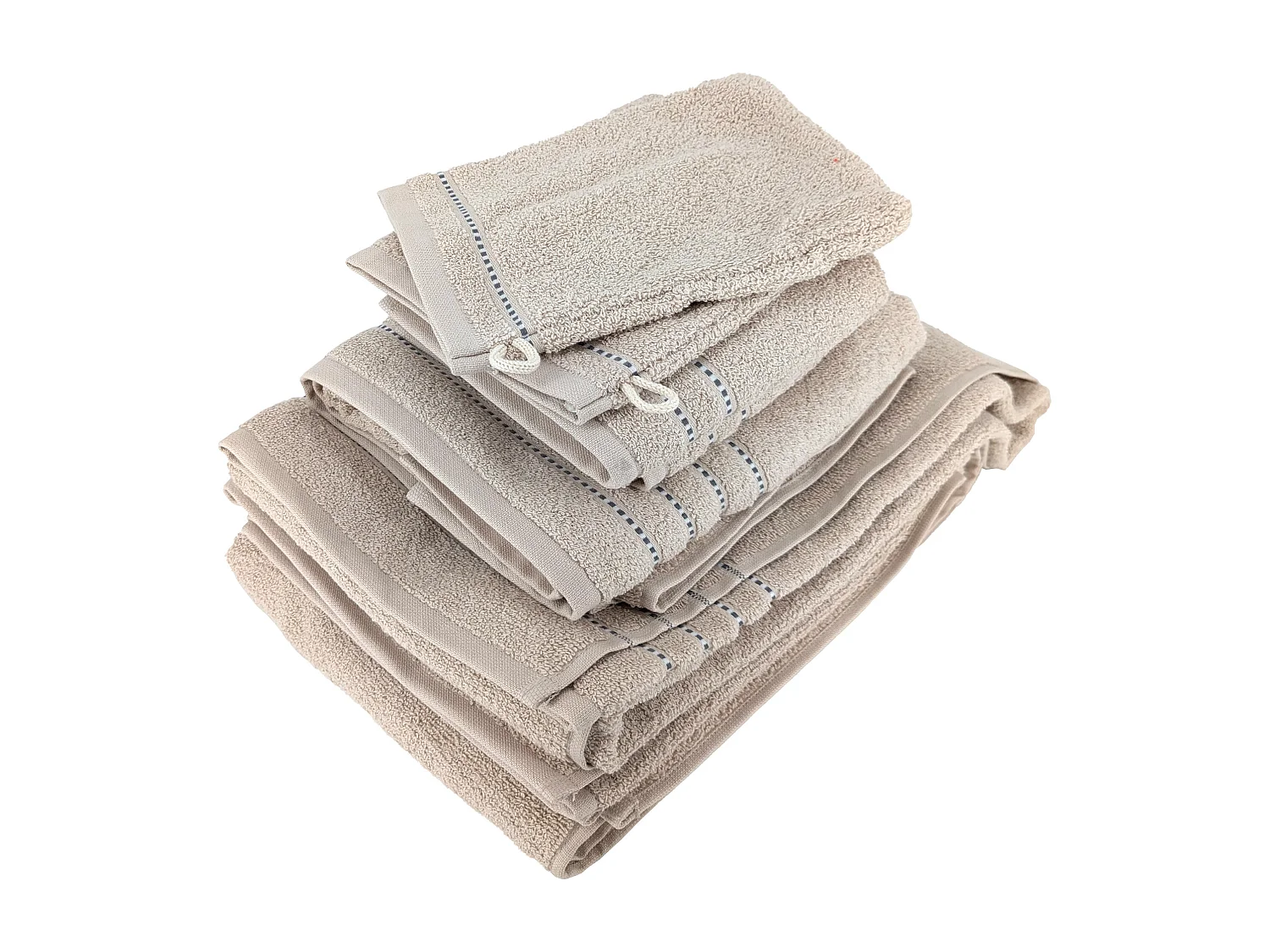 Parure de bain 6 pièces coton 500 g/m² CHARM Ivoire