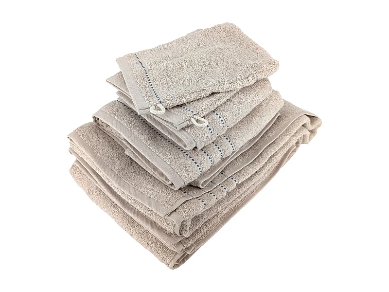 Parure de bain 6 pièces coton 500 g/m² CHARM Ivoire