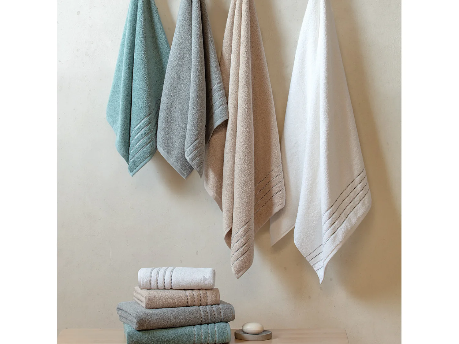 Drap de bain 100x150 cm coton 500 g/m² CHARM Ivoire