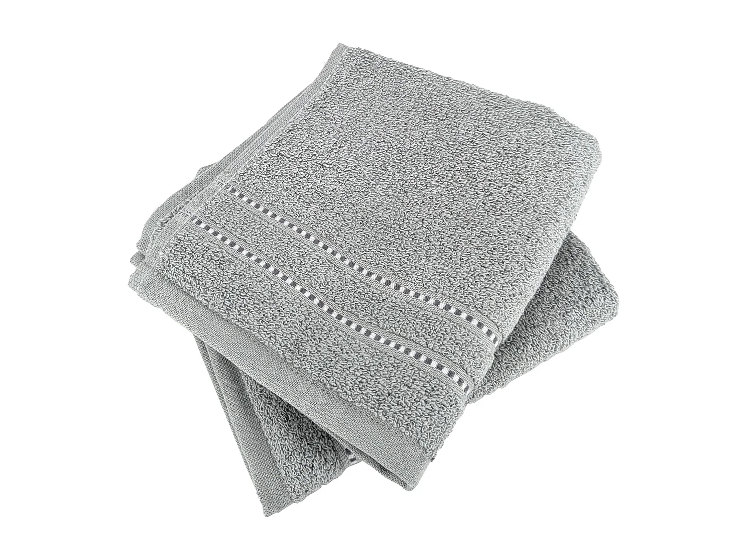 Lot de 2 serviettes invités coton 500 g/m² CHARM gris Argent