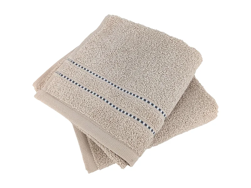 Lot de 2 serviettes invités coton 500 g/m² CHARM Ivoire