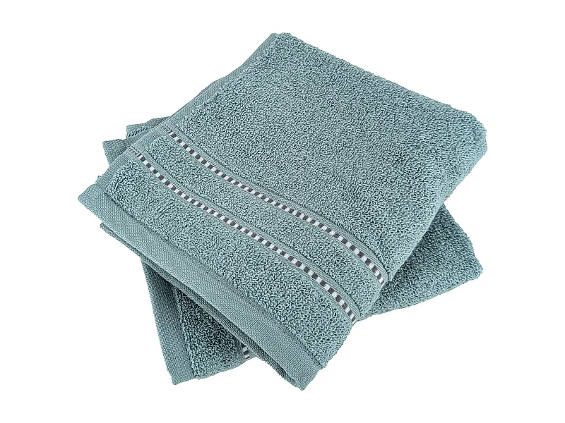 Lot de 2 serviettes invités coton 500 g/m² CHARM bleu Olympique