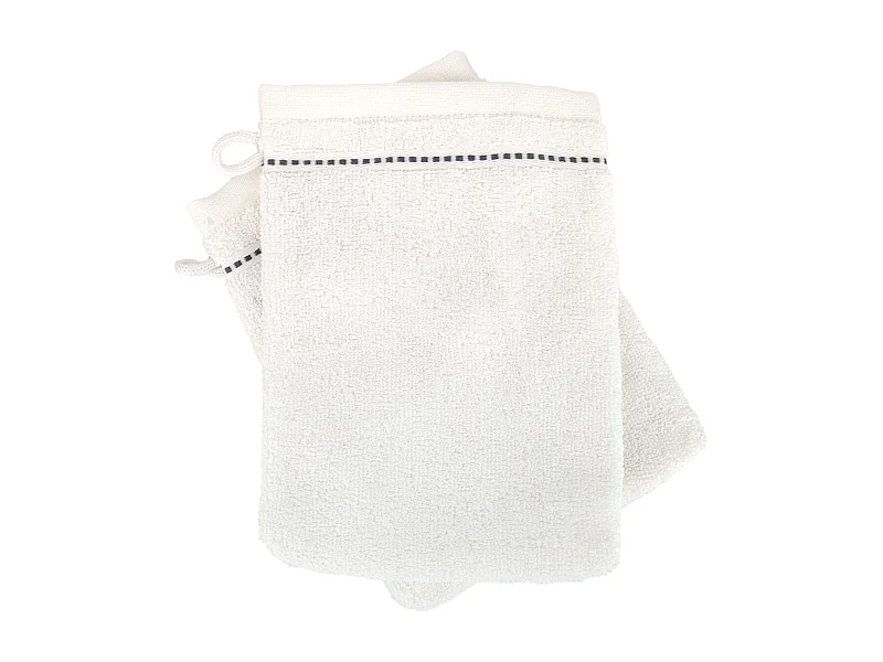 Lot de 2 gants de toilette 16x21 cm coton 500 g/m² CHARM Blanc