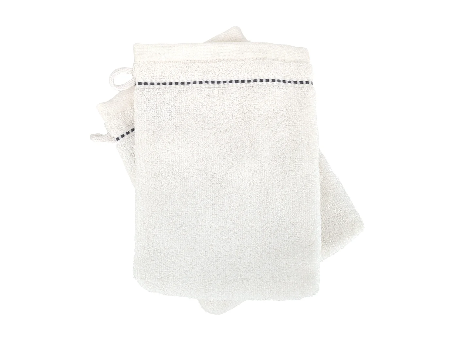 Lot de 2 gants de toilette 16x21 cm coton 500 g/m² CHARM Blanc