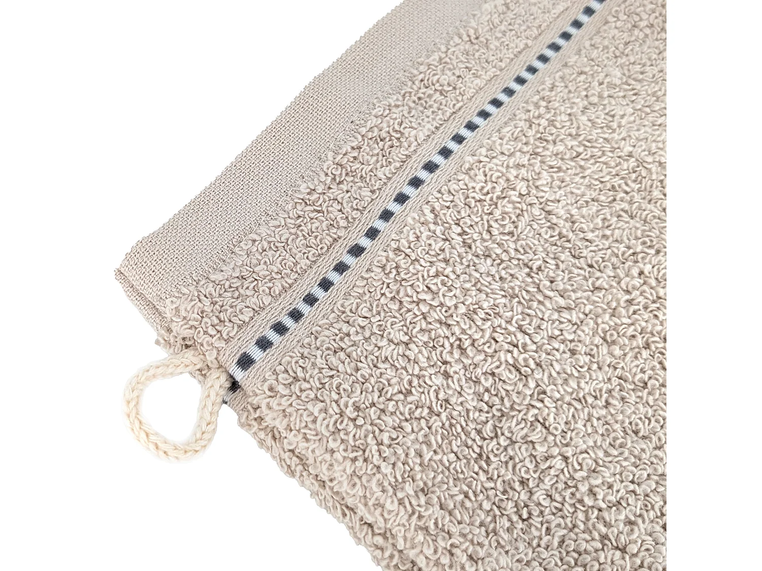 Lot de 2 gants de toilette 16x21 cm coton 500 g/m² CHARM Ivoire