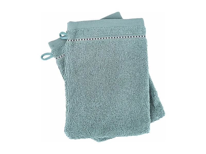 Lot de 2 gants de toilette 16x21 cm coton 500 g/m² CHARM bleu Olympique