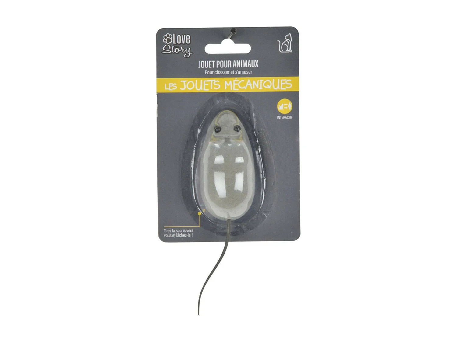 Jouet pour Chat "Souris Mécanique" 18cm Gris