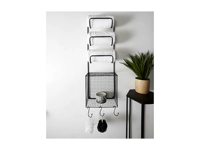 Porte Serviette Etagere Noir