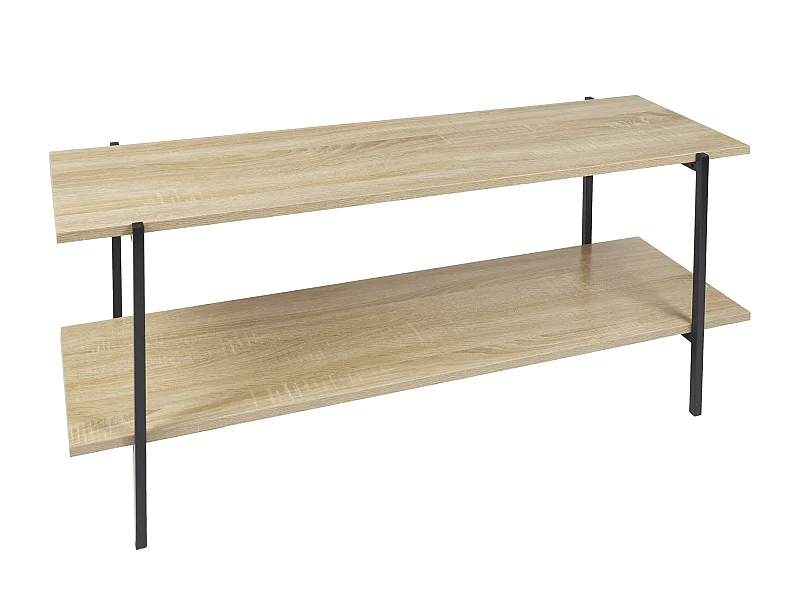 Banc Tv Loka 2 Niveaux Marron, Noir