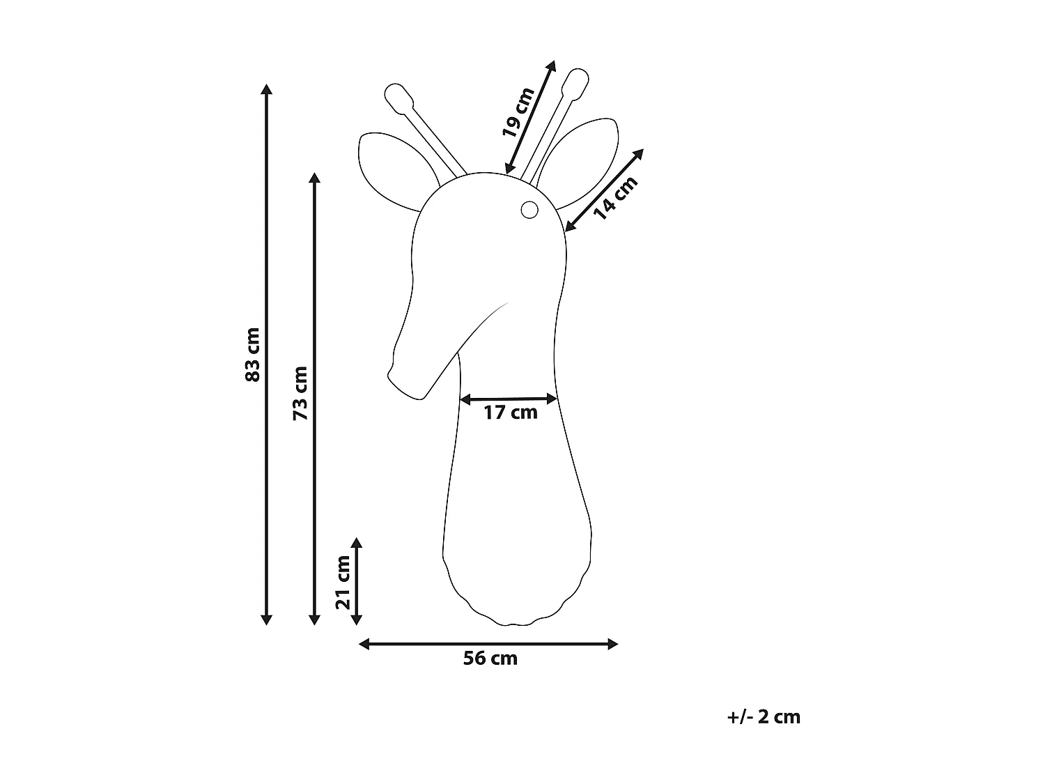 Decoración de pared Jirafa BANANEC Ratán 83 cm Natural