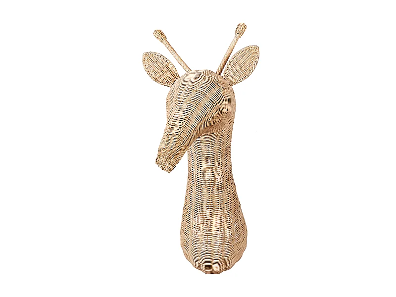 Décoration murale Girafe BANANEC Rotin 83 cm Naturel