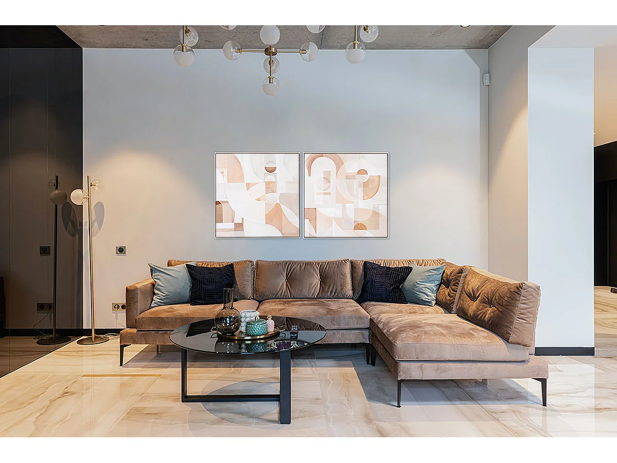 Ensemble 2 tableaux peinture à l'huile sur toile, peinte avec cadre  - Longueur 160  x Profondeur 5 x Hauteur 80 cm