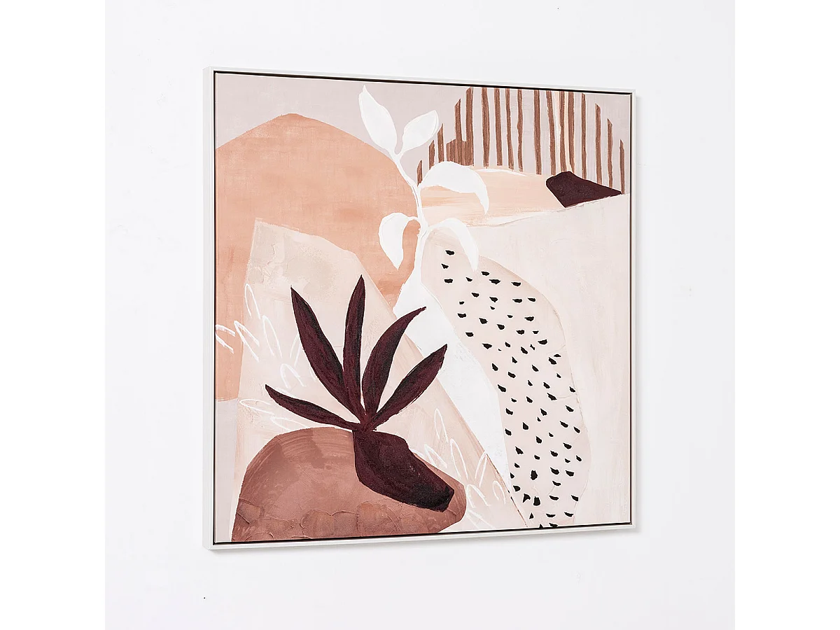 Ensemble 2 tableaux peinture à l'huile sur toile, peinte avec cadre en bois - Longueur 160  x Profondeur 5 x Hauteur 80 cm