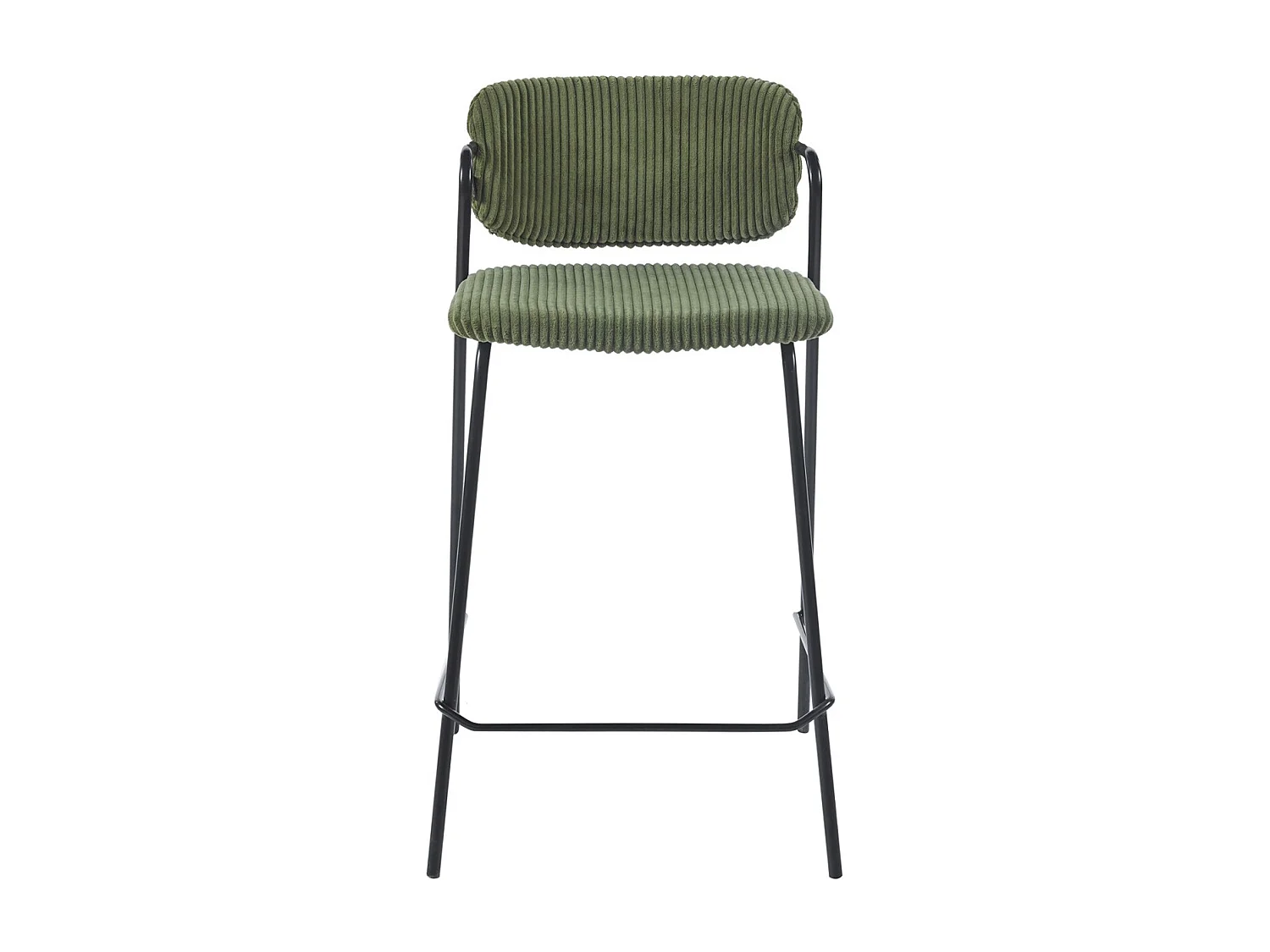 Lot de 2 tabourets de bar en velours côtelé vert kaki - Jones