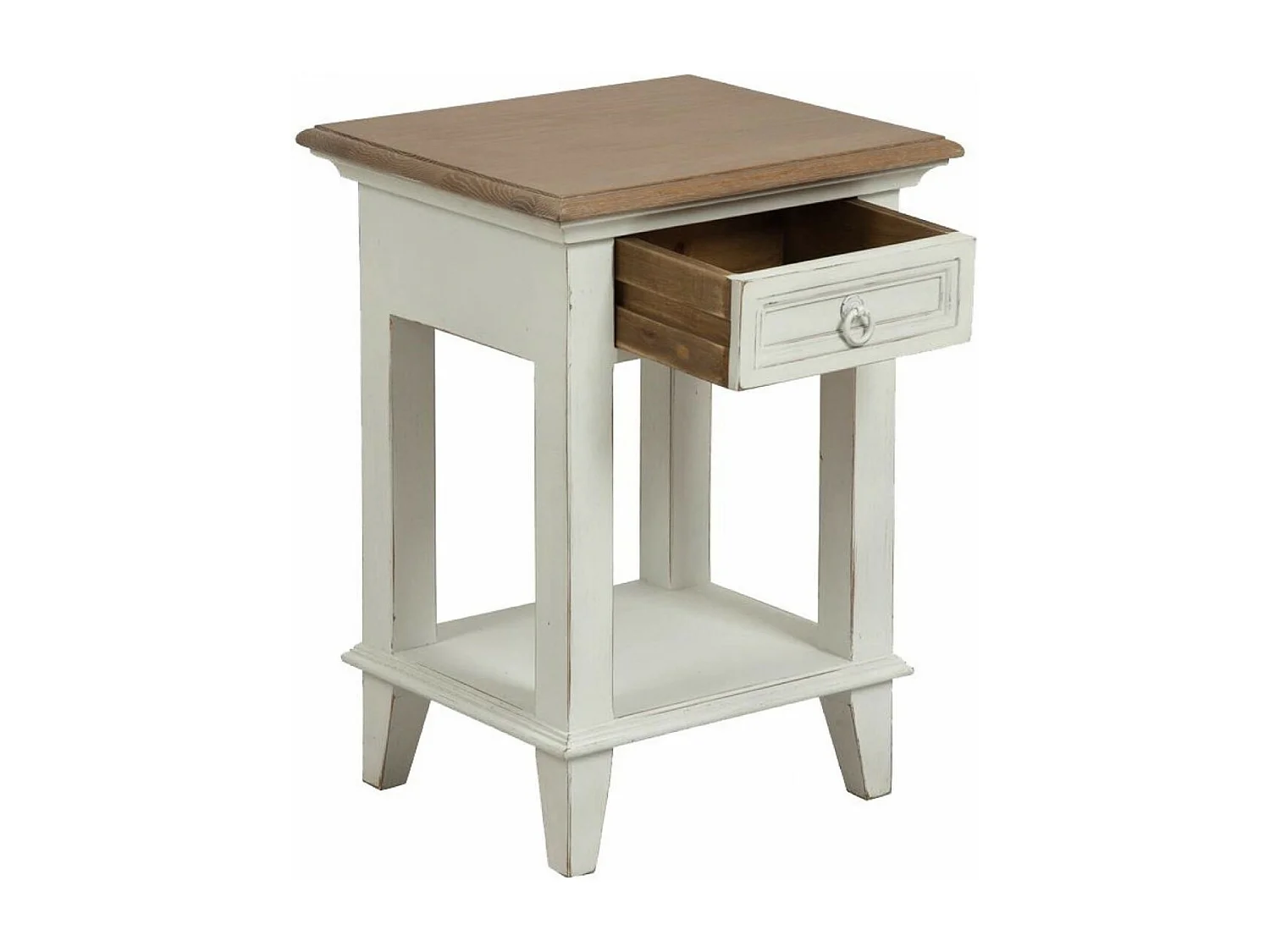 Table de chevet ouvert 1 tiroir Bois Blanc - Esquisse Interior's