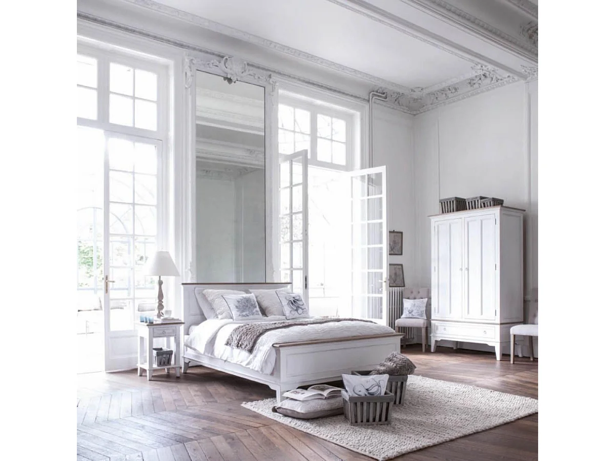 Table de chevet ouvert 1 tiroir Bois Blanc - Esquisse Interior's