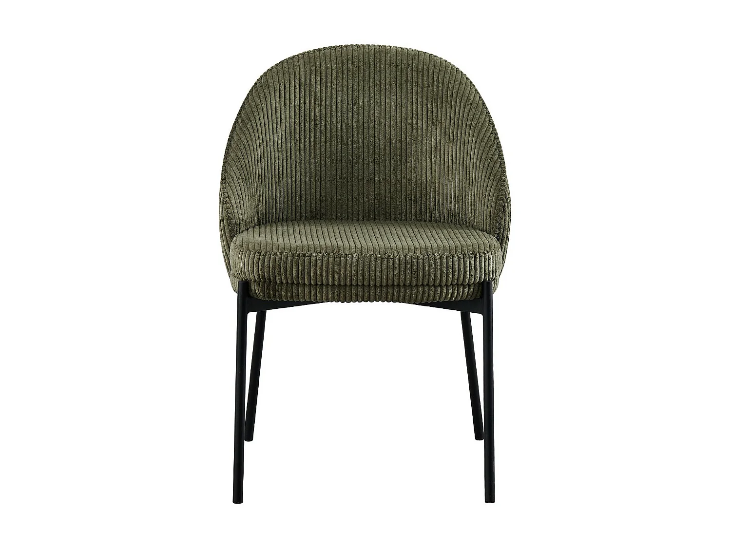 Lot de 2 chaises en velours côtelé vert kaki - Cloé