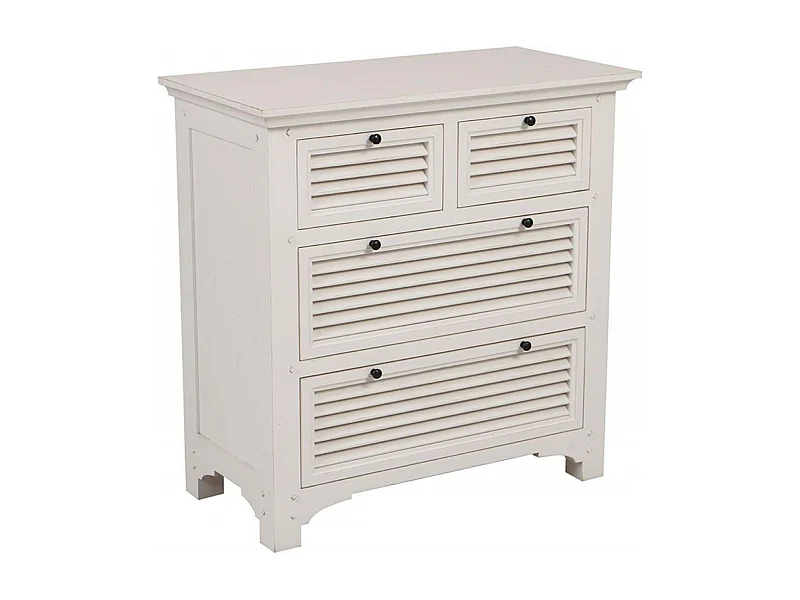 Commode 4 tiroirs Bois Blanc - Vénitiennes Interior's