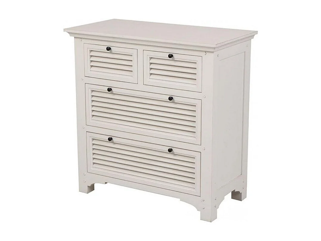 Commode 4 tiroirs Bois Blanc - Vénitiennes Interior's