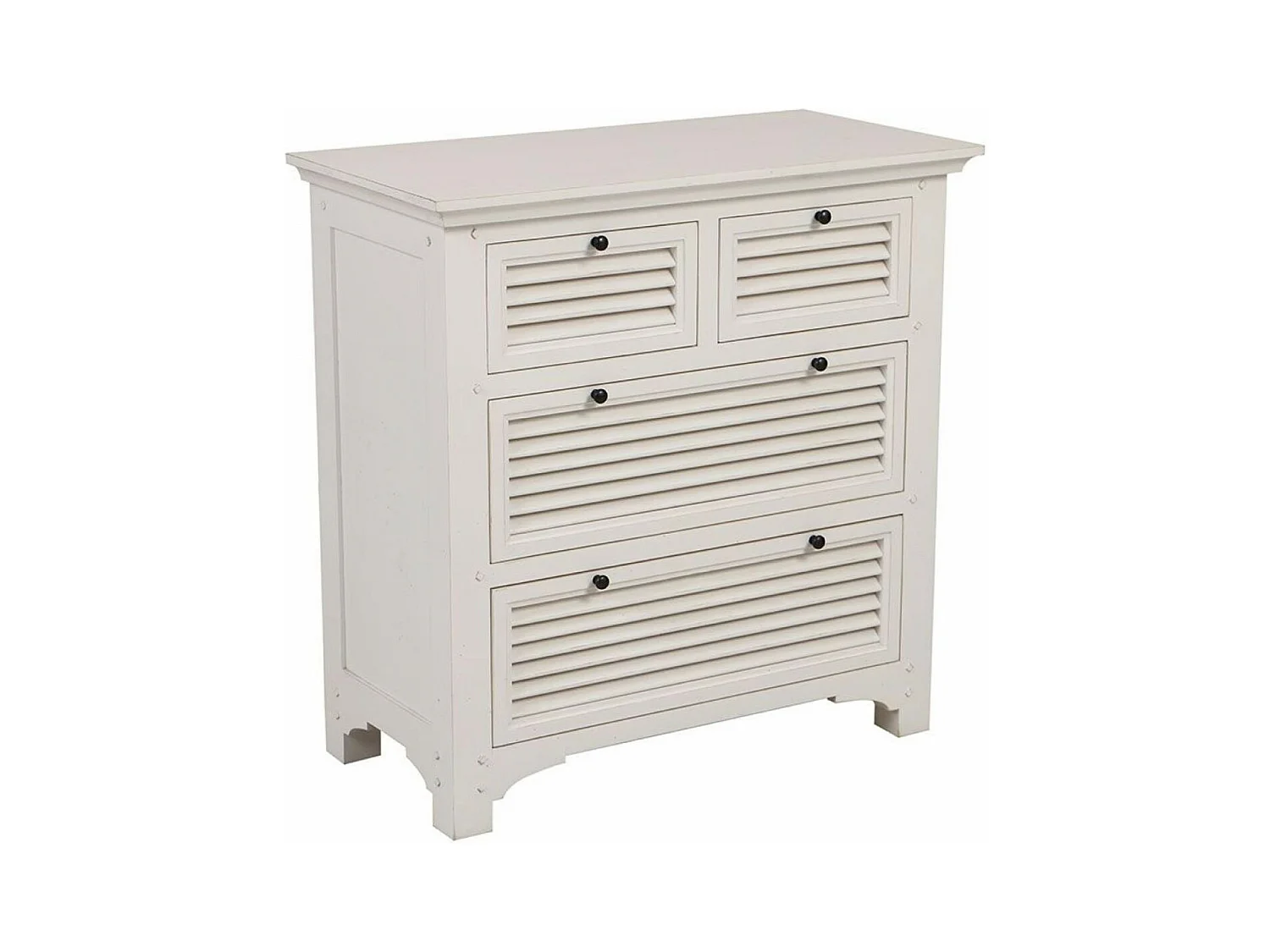 Commode 4 tiroirs Bois Blanc - Vénitiennes Interior's
