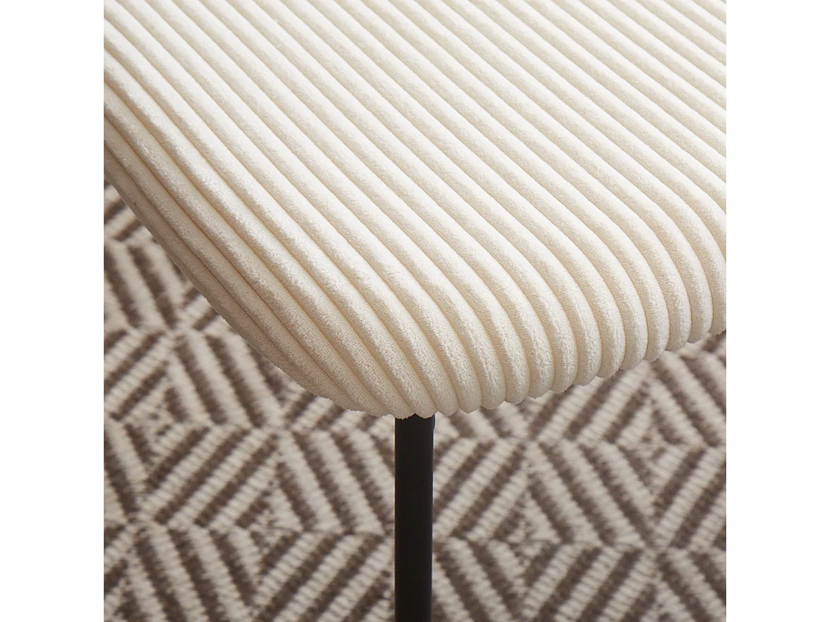 Lot de 4 chaises en velours côtelé beige - Lorie