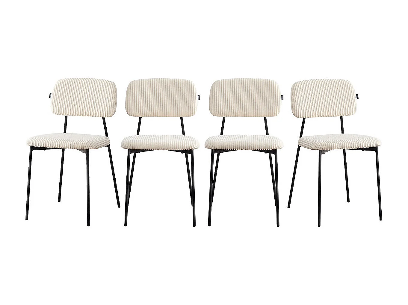 Lot de 4 chaises en velours côtelé beige - Lorie