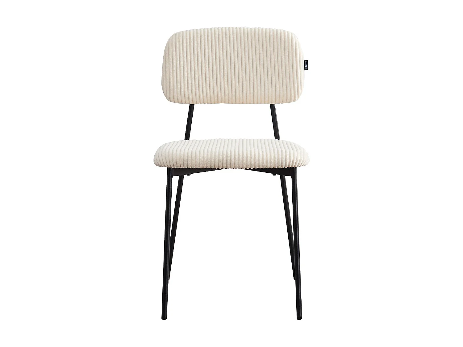 Lot de 4 chaises en velours côtelé beige - Lorie