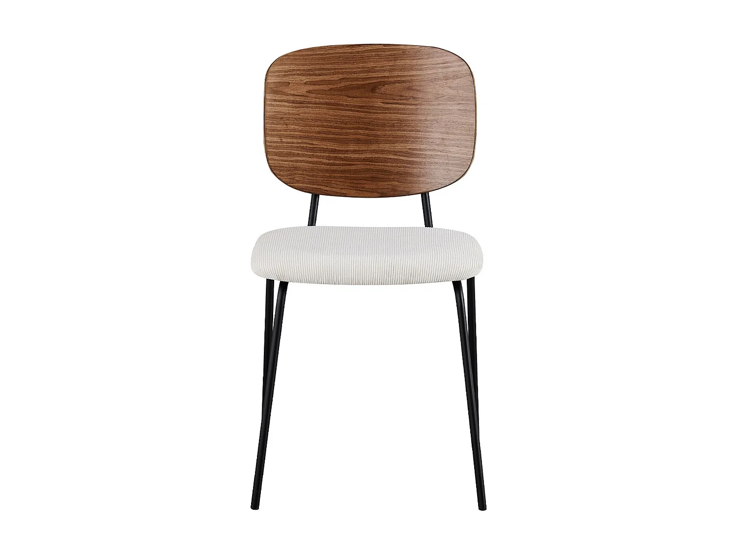 Lot de 2 chaises en velours côtelé beige - Naya