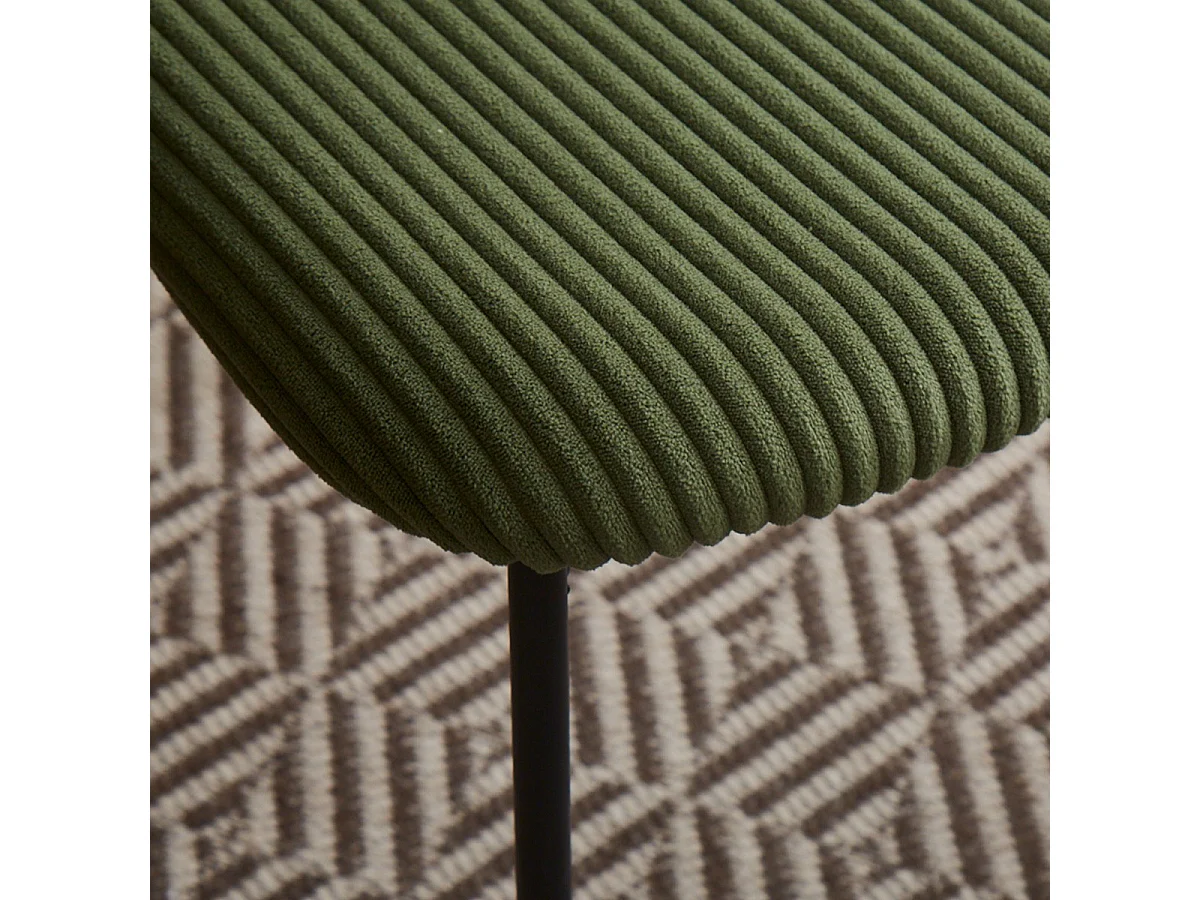 Lot de 4 chaises en velours côtelé vert kaki - Lorie